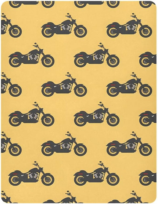 Baby Crib Sheets Fitted Crib Sheet Standard Crib and Toddler Mattress for Boys Girls 39 * 27in Pink Starfish Shell Pattern (Motorcycle Silhouettes On Yellow, Small)