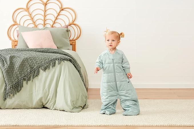 ergoPouch Sleep Suit Bag 3.5 TOG – Baby Sleep Sack & Wearable Blanket, 2-in-1 Convertible Sack to Suit with Legs for Safe Movement, Regulates Temperature Overnight, Unisex (2-4 Years, Sage)