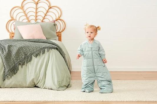 ergoPouch Sleep Suit Bag 3.5 TOG – Baby Sleep Sack & Wearable Blanket, 2-in-1 Convertible Sack to Suit with Legs for Safe Movement, Regulates Temperature Overnight, Unisex (2-4 Years, Sage)