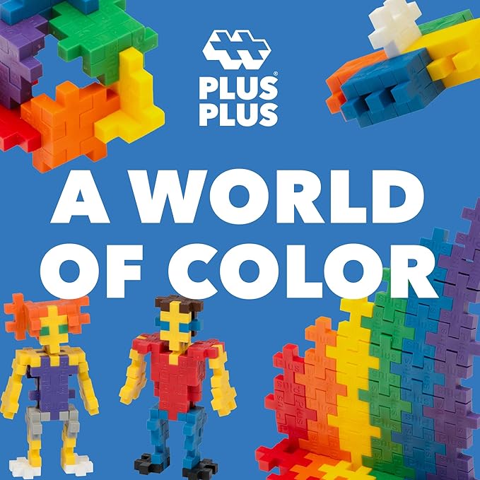 Plus Plus 70 Piece Interlocking Building Blocks for Kids, Open Ended Connecting Toys, Stem Bin Classroom Mini Manipulatives - Basic Mix Play Tube