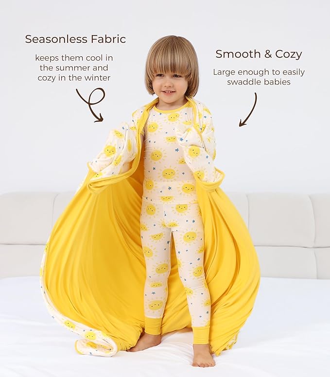 Premium Baby Blankets, Soft Viscose from Bamboo Blanket for Boys and Girls, Nursery Crib Bedding Quilt for Newborn and Toddler, Cooling for Hot Sleepers, 50'' x 50'' Sun