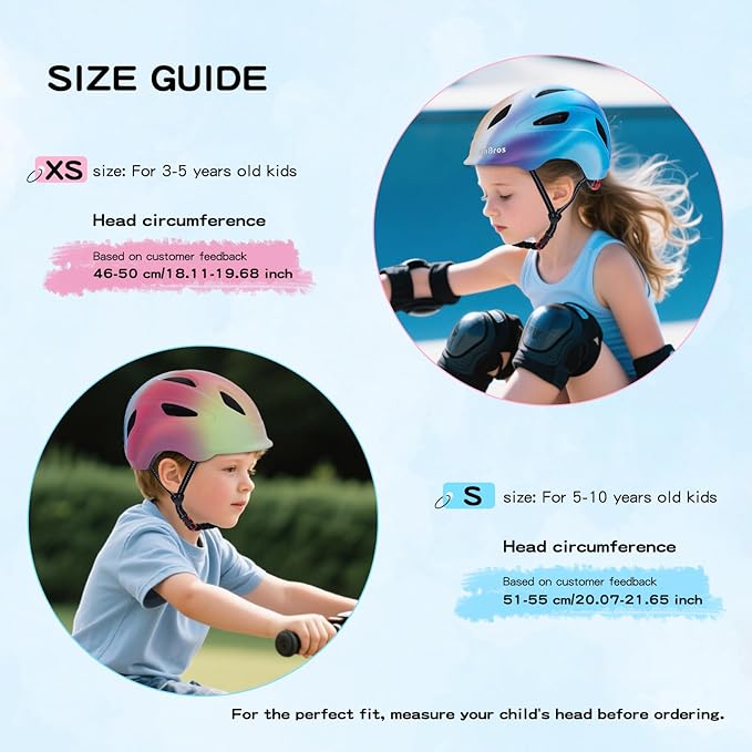 Kids Bike Helmet, OnBros Kid Bicycle Helmet for Girls and Boys with Light Lightweight Kids Helmets Certified Toddler Helmets for Kids 3-5-8-10 Age (46-50-55 cm)