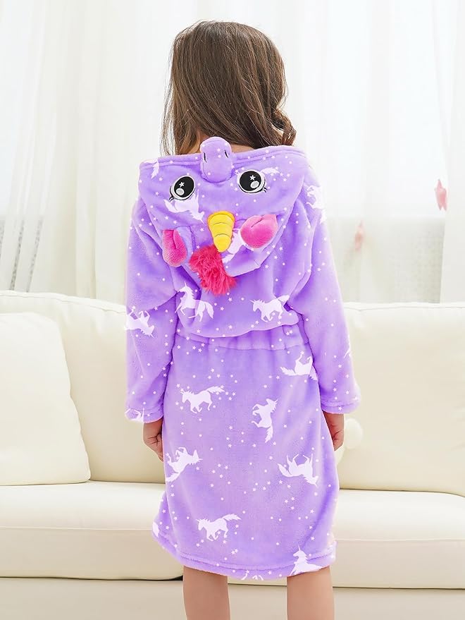 Doctor Unicorn Soft Unicorn Hooded Bathrobe Sleepwear - Unicorn Gifts for Girls