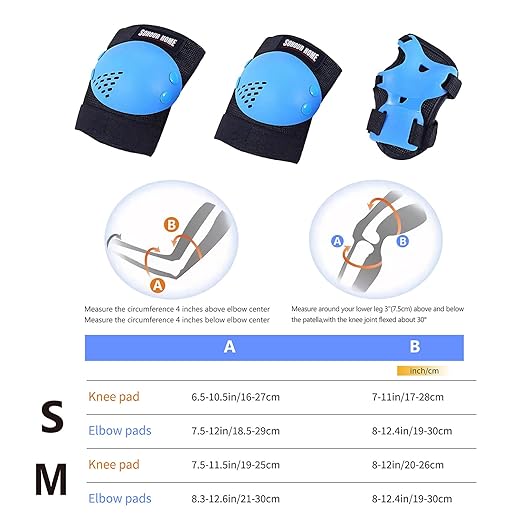 Kids/Youth Knee Pads Elbow Pads Wrist Guards 3 in1Protective Set, for 3-15 Years Child Roller Skates, Cycling, Inline Skating, Skateboard, BMX Bike, Balance Bike, Scooter Riding Sports