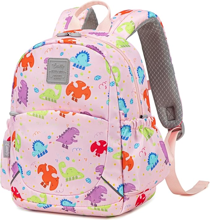 CAMTOP Toddler Backpack for Boys Girls 2-4, Kids Backpacks for Kindergarten Preschool, 12" H Small Bookbag for Daycare Travel (Pink Dinosaur, 12''- Not fit A4 folder)