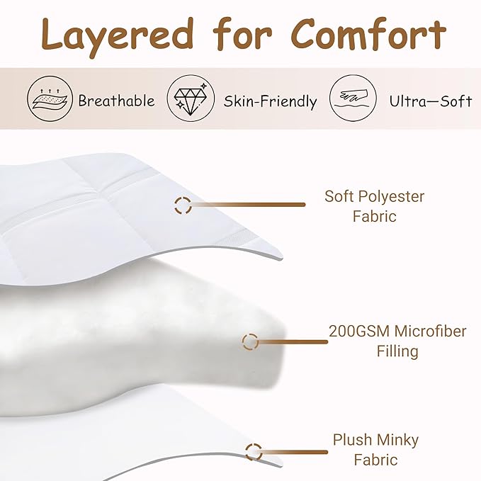 ZPECC Toddler Down Alternative Comforter, 39x47 Hypoallergenic Baby Blanket Quilt, Soft Breathable Lightweight All Season Kids Duvet Insert for Crib Stroller Cot Daycare, White