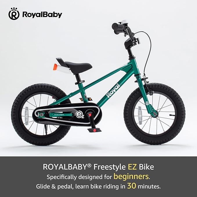 RoyalBaby Kids Bike Freestyle Classic & EZ Balance Pedal Switchable Bicycle, 12 14 16 18 Inch, 3-10 Years Toddler to Big Kids