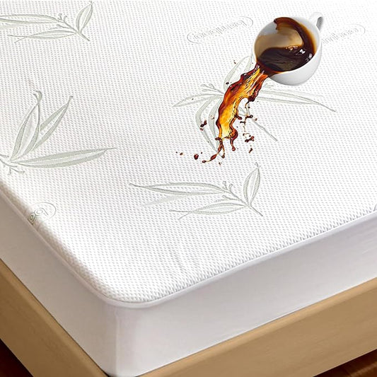 Full Size Mattress Protector Waterproof Mattress Pad Washable Bamboo Rayon Mattress Cover Breathable Noiseless Bed Protector 5" - 21'' Elastic Fitted Deep Pocket