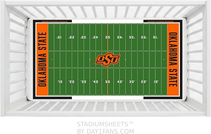 STADIUMSHEETS Day1Fans Officially-Licensed Fitted Crib Sheet (Oklahoma State Cowboys)