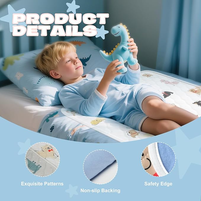 Bed Wetting Pads for Kids & Toddlers, 36"x36" 5 Layer Waterproof Washable Pee Pads, Potty Training Mattress Protector, Absorbent Chuck Pads Non Slip for Bedwetting Kids, Hospitals, Pet (Grey,2Packs)