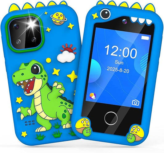 Kids Smartphone Toy for 3-8 Year Old Girls & Boys - No Internet/Calls, HD Camera, MP3 Player, Learning Games | Christmas Birthday Gift for Toddlers (Blue)