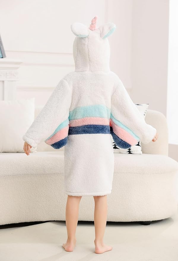 CuteOn Bathrobe for Women Soft Fleece Hooded Plush Loungewear