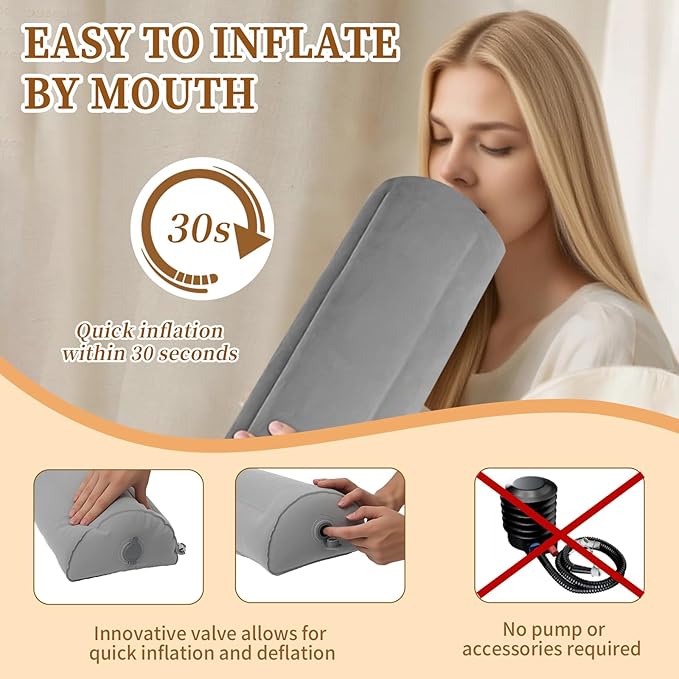 Inflatable Bed Bumpers for Toddlers, Non-Slip Bed Bumper with Machine-Washable Cover, Travel Bed Rail for Kids for King, Queen, Twin, Full, Portable Inflatable Toddler Bed for Hotel, Vacation