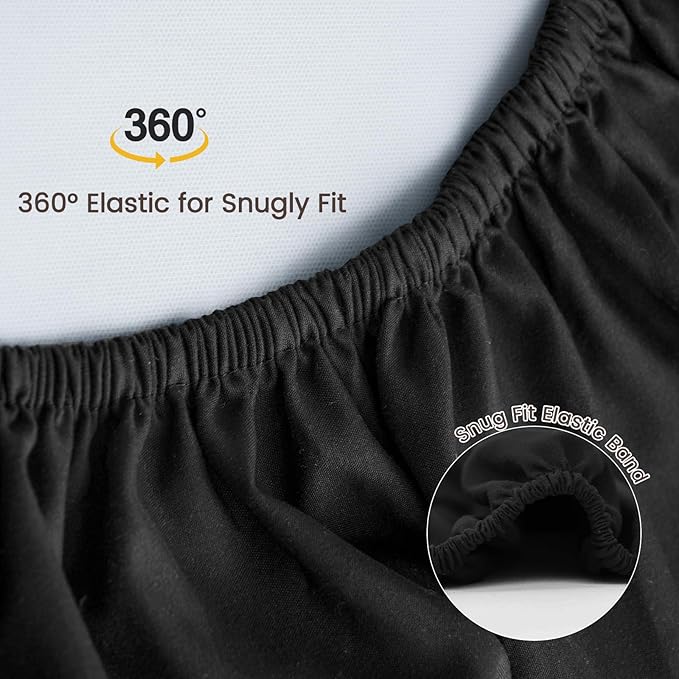 david's kids Waterproof Crib Sheets Fitted 2 Pack, Ultra Soft Breathable Crib Mattress Protector for Boys Girls Neutral, Fit Standard Crib Mattress and Toddler Mattresses, Black & Sage Green