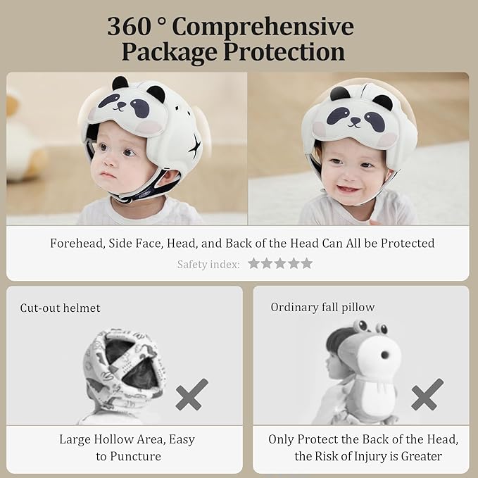 MamboBaby Baby Safety Helmet, Baby Head Protector for Crawling & Walking, Ultra-Lightweight Breathable - Soft Adjustable Toddler Head Guard, Anti-Bump, for 10-24 Months