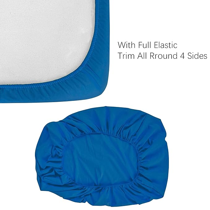 NTBAY 2 Pack 100% Brushed Microfiber Fitted Crib Sheet, Super Soft and Cozy 28x52 Crib Sheet for Standard Crib and Toddler Mattresses, Boys, Girls, Unisex, Royal Blue, 28x52 Inches
