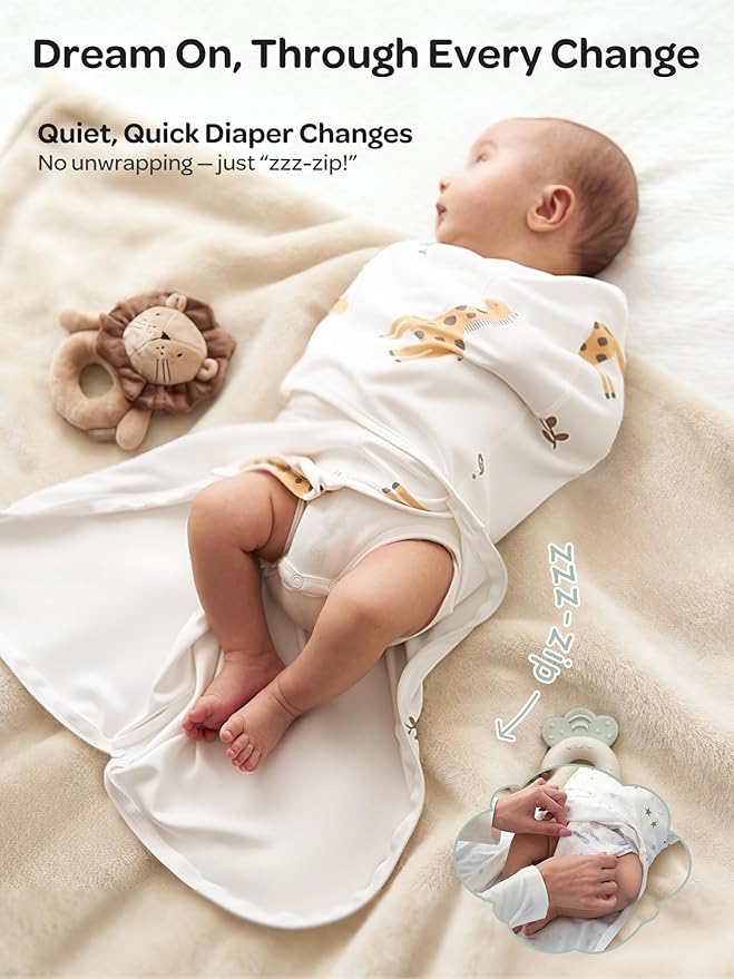 Momcozy Swaddles for Newborns, Quiet Fastner Suitable for Infant 0-3 Months, New-Parent-Friendly Swaddle Sack, Reduce Startle Reflex, Newborn Boys Girls Registry Essentials, 2-Pack, Bravery