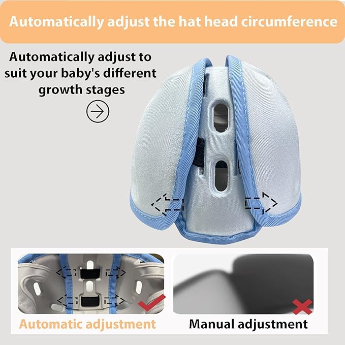 Baby Helmet for Crawing Walking,Soft Infant Safety Helmet,Baby Helmet 1-2 Years for Anti-Fall Head Protector,Adjustable, Breathable