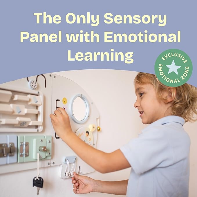 Sensory Wall Panel for Kids – Toddler Learning Activity Center - Emotional Development & Fine Motor Skills – Toddler Learning Activity Center- Busy board Montessori toys