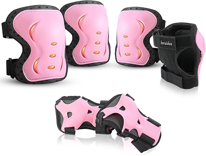 Kids/Adult/Youth Knee and Elbow Pads with Wrist Guards 3 in 1 Protective Gear Set for Skateboarding Cycling BMX Bike Scooter Skating Rollerblading Riding