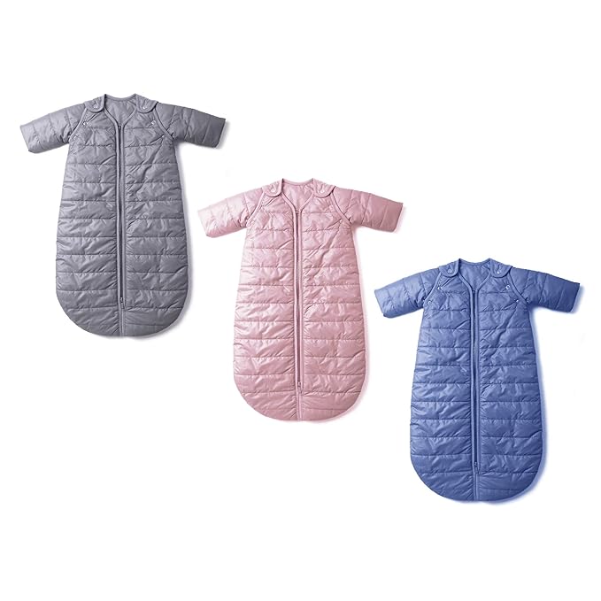 baby deedee Sleep Nest Travel Quilted Baby Sleeping Bag Sack with Sleeves, Sugar Puff, Medium (6-18 Months)