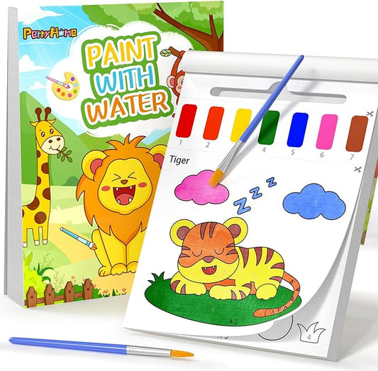 PERRYHOME Paint with Water Coloring Books for Kids,Mess Free Toddler Watercolor Painting Set,Animal Arts and Crafts Toys-Birthday Christmas Gifts for Toddlers Girls Ages 3 4 5 6 7 8
