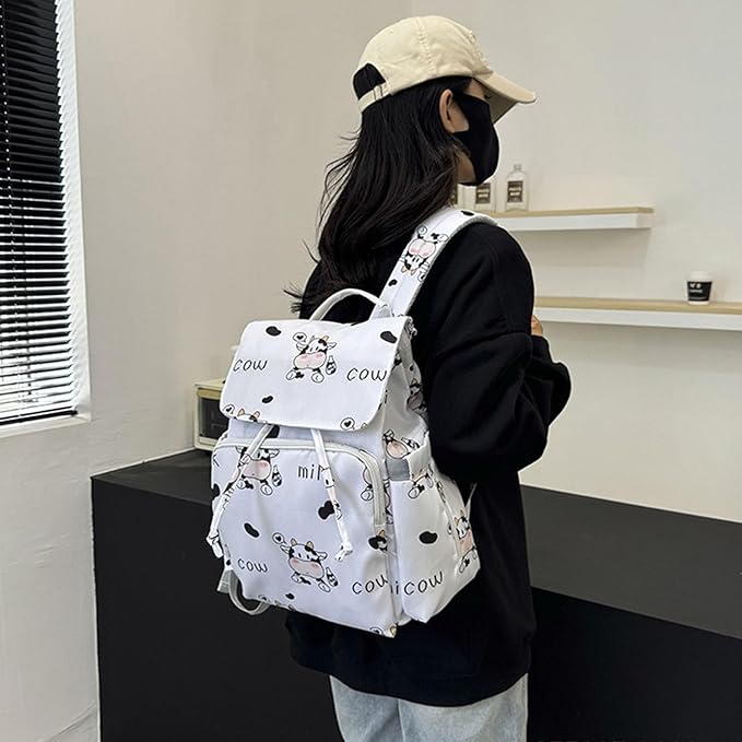 Multi Compartment Diaper Bag with Stylish Print Design Waterproof Oxford Fabric Backpack for Moms Travel Outdoor