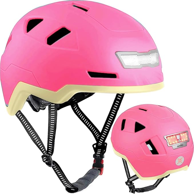 XNITO Kid Bike Helmets for Boys and Girls | Fit Head 51-54cm Circumference | CPSC & NTA-8776 Dual Certified | Multi-Sport Helmets with LED Lights, Magnetic Buckle, Detachable Visor
