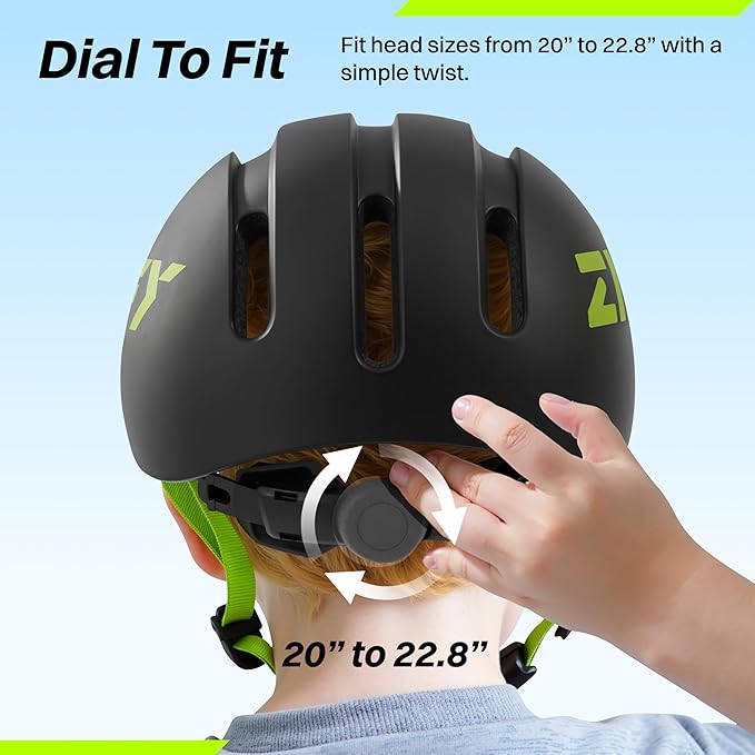 ZIFFY Kids/Toddler Bike Helmet, Adjustable, Lightweight, Safety Certified Scooter Helmet for Boys & Girls with Washable Inner Lining, 2 Sizes, 4 Colors – Fits Toddlers to Youth by Jova