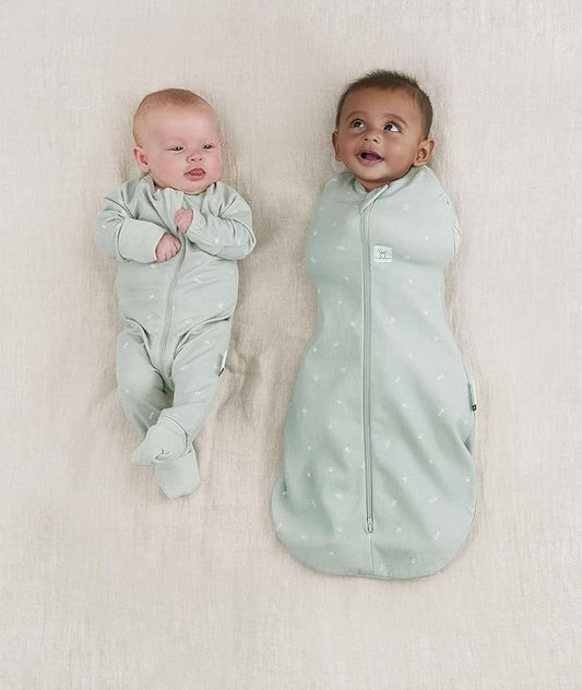 ergoPouch Cocoon Swaddle Sack 1.0 TOG - Baby Sleep Sack, Gentle Snug Fit Helps Calm Startle Reflex, Ideal for Arms In/Out Sleeping, Soft Breathable Fabric for Better Sleep (0-3 Months, Sage)