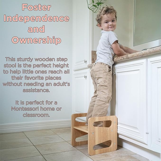 Montessori Weaning Table and Chair Set - Solid Wooded Toddler Table - Cube Chairs for Toddlers - Real Hardwood - Kids Montessori Furniture