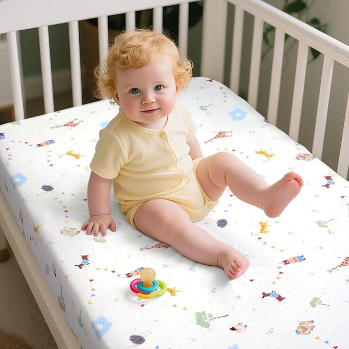 UOMNY Crib Sheet,Boys Girls Crib Sheets Baby Sheet for Standard Crib and Toddler Mattresses Nursery Bedding Sheet Crib Mattress Sheets for Boys and Girls 1 Pack Toddler Sheet