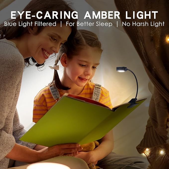 KunHe Rechargeable Book Lights for Reading at Night Small Book Light Bulk Clip on Reading Lights Lightweight Booklight as Christmas Stocking Stuffers for Kids Book Lovers 8 Pack