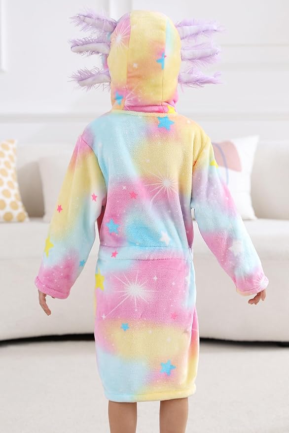DELEY Girl's Robe Baby Boys Hoodie Robes Toddler Bathrobes for Kids Pajamas Sleepwear