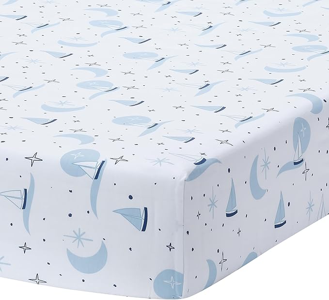 Lambs & Ivy Little Skipper 3-Piece Sailboat Nautical Nursery Crib Bedding Set