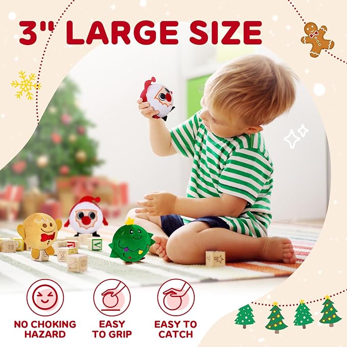 PlayZap Bouncy Balls with Plush Cover - BPA -Free Safe Sensory Toys for Toddlers Kids - 3" Large Size 10 FT High - Christmas Toy Birthday Gift - Ideal Stocking Stuffers for Boys Girls 1-3 3-5 5-8 8-12