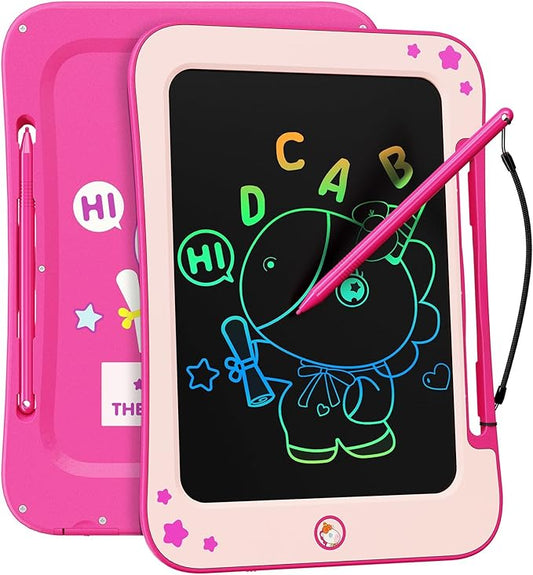 bravokids Girl Toys LCD Writing Tablet - 8.5 Inch Kids Doodle Board Educational Learning Drawing Pad Birthday Gifts for 3 4 5 6 7 8 Year Old Girls Boys (Pink)