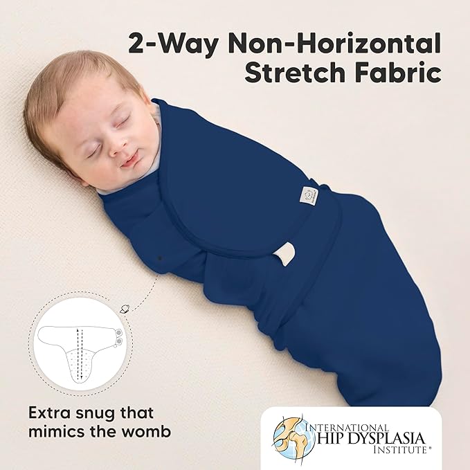 3-Pack Organic Baby Swaddle Sleep Sacks - Swaddles for Newborns, Infant 0-3 Months, Baby Girls, Boys, Soft & Snug Newborn Sleep Sack, Nursery Swaddling Blankets (Frost)
