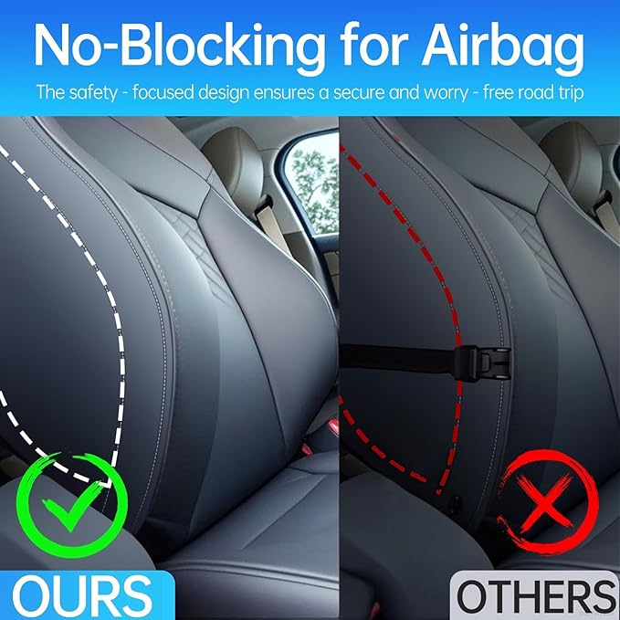 QIANKUNBAG Back Seat Cover For Kids + 5 Pocket Storage Organizer, 1 Pack X-Large Waterproof Kick Mats Backseat Protector, Car Seat Back Protectors For Vehicles To Protect From Dirt, Mud & Scratches