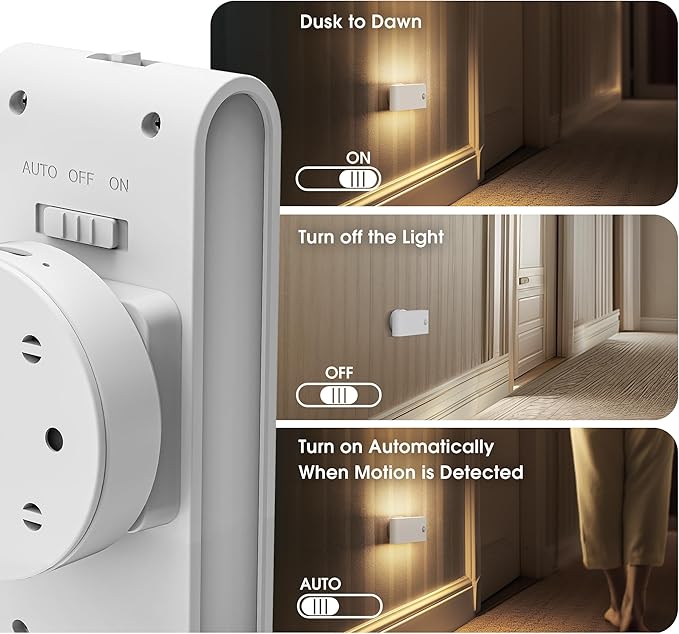 Briignite Motion Sensor Stair Light for Indoor, Night Lights Plug into Wall Magnetic Stick-On Soft White (3000K), Rechargeable, Battery-Operated Wall Light for Hallway, Stairs, Bedroom, Kitchen