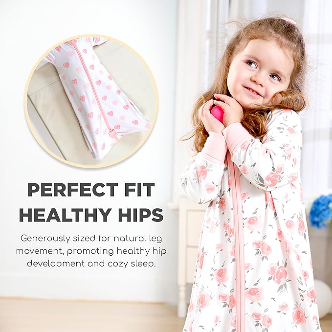 Mama Cheetah Baby Sleep Sack with Sleeves, 0.5 TOG Organic Cotton Wearable Blanket and Two-Way Zipper, Swaddle Transition Long Sleeve Sleeping Bag for Newborn Infant Toddler, 12-18 Months