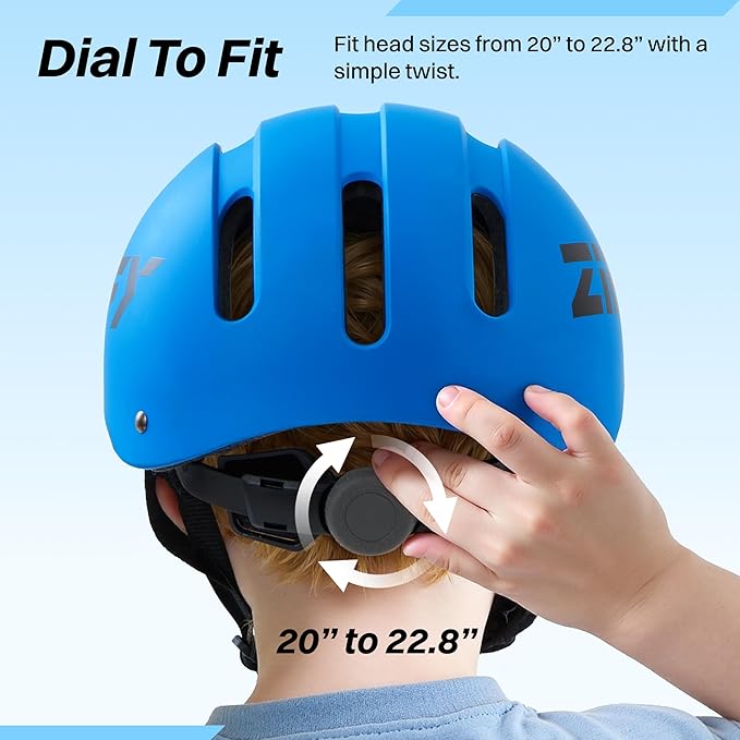 ZIFFY Kids/Toddler Bike Helmet, Adjustable, Lightweight, Safety Certified Scooter Helmet for Boys & Girls with Washable Inner Lining, 2 Sizes, 4 Colors – Fits Toddlers to Youth by Jova