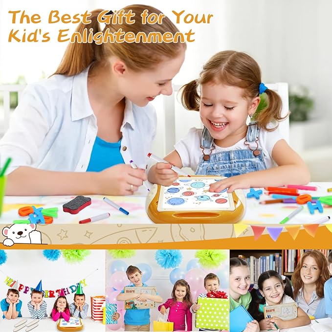 Toys for 1-2 Year Old, Toddler Toy with Magnetic Letters and Numbers, Learning and Educational Toys for 1 2 Year Old, Birthday (Creamy Orange)