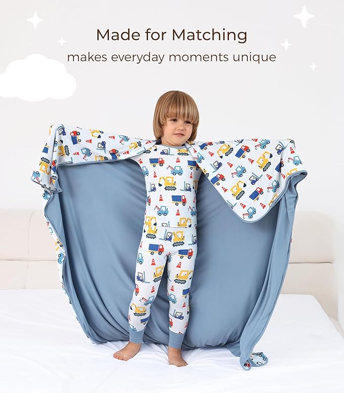 Premium Baby Blankets, Soft Viscose from Bamboo Blanket for Boys and Girls, Nursery Crib Bedding Quilt for Newborn and Toddler, Cooling for Hot Sleepers, 50'' x 50'' Blue Car