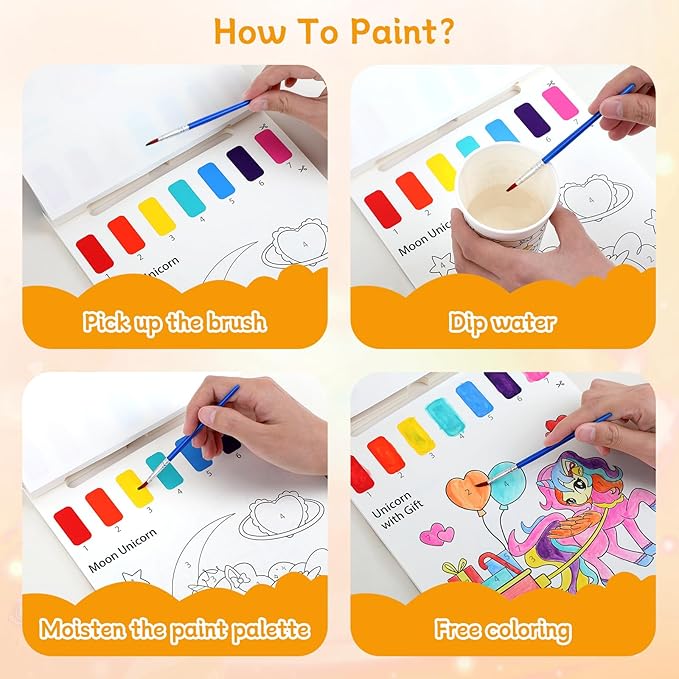 PERRYHOME Paint with Water Coloring Books for Kids,Mess Free Toddler Watercolor Painting Set,Dinosaur Arts and Crafts Toys-Birthday Christmas Gifts for Toddlers Girls Ages 3 4 5 6 7 8