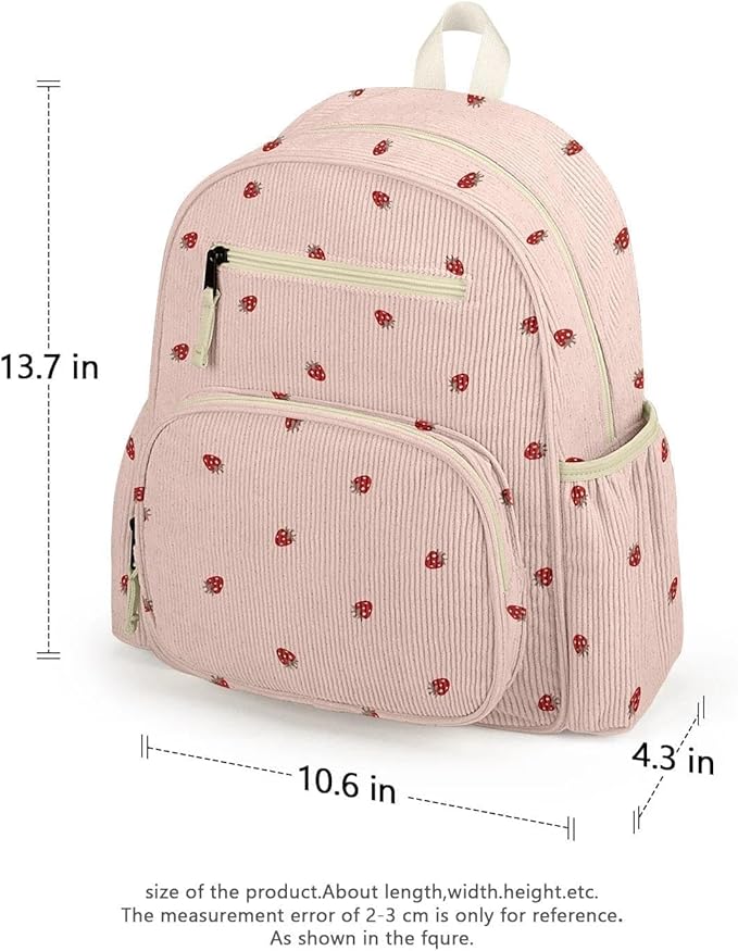 atgark Corduroy Toddler Backpack for Girls 2-5, Preschool Kindergarten Backpack - Cute Kids Backpacks for Girls 13.7" H Fit Folder