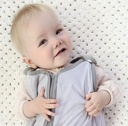 Baby Deedee Wearable Blanket Baby and Toddler Sleeping Sack, Baby Sleeping Bag, Sleep Nest Lite, Gray Stripes, Medium (6-18 Months)