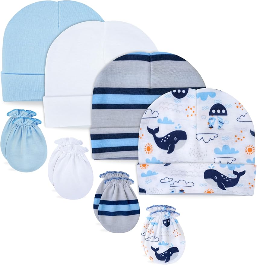 RATIVE Baby Mittens No Scratch Organic Cotton for Newborn 0-6 Months | Baby Essentials Must-Haves for Boys & Girls