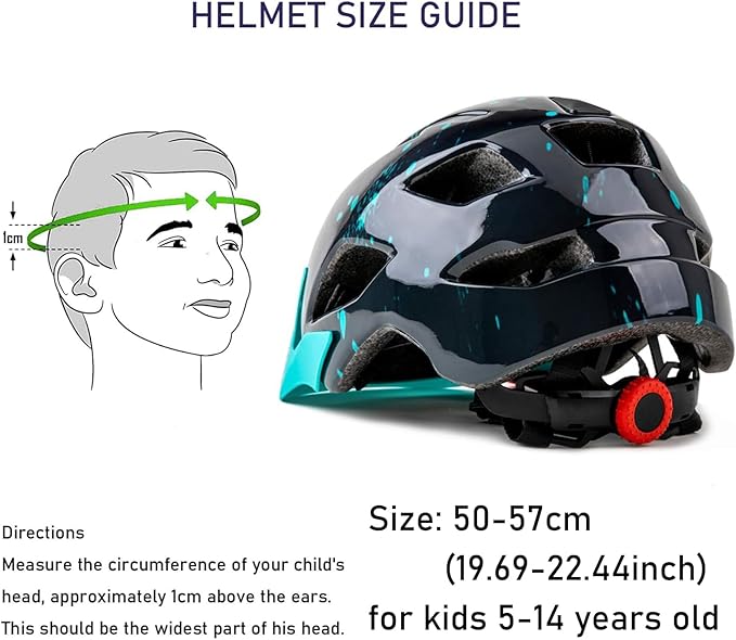 Kids Helmet, SIFVO Kids Bike Helmet Boys and Girls Bike Helmet with Cool Visor Helmet for Kids 5-14, Kids Bike Helmets Youth Bike Helmet Adjustable & Lightweight 50-57cm