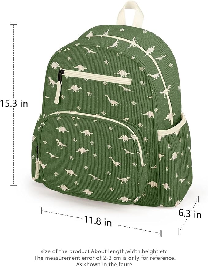 atgark Corduroy Kids Backpack, Lightweight Boys Backpack 5-9, Boy Bookbag for Elementary School 15.3" H Fit Folder